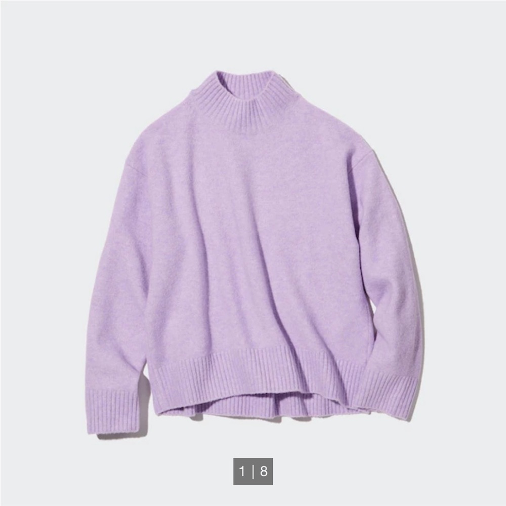 UNIQLO Souffle Yarn Mock Neck Long-Sleeve Purple Sweater Sz. XS